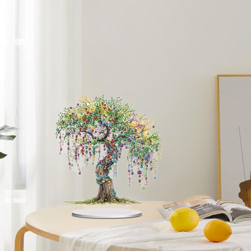 5D Tabletop Diamond Art Kit for Adults, DIY Diamond Painting Kit Stand Up Special Shaped Crystal Desktop Ornament, Box Package - Tree of Life - color: Tree of Life
