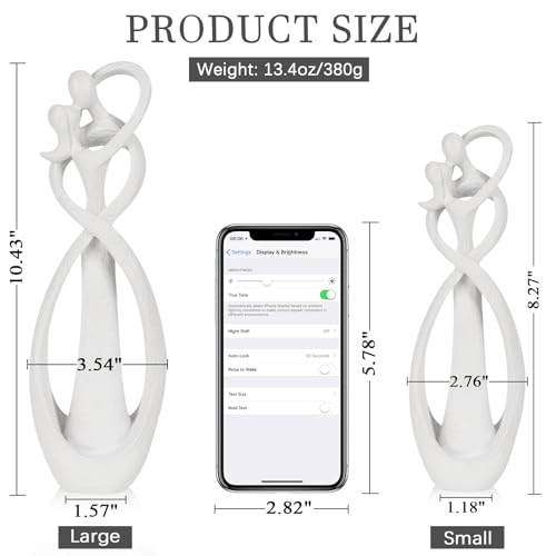 Trycooling Kissing Lovers Statue Abstract Sculpture Resin Statues for Home Decor Modern Home Office Desktop Shelf Bookshelf Decor (White, Large) - color: White, size: Large