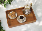 Vesta Homes Acacia Wood Serving Tray for Home/Kitchen/Restaurant/Office Organizer/Dining Table | Premium Serving Trays | 38 x 25 x 5 cm | Handcrafted in India - size: 15" x 9.8" x 2" (Single Tray)