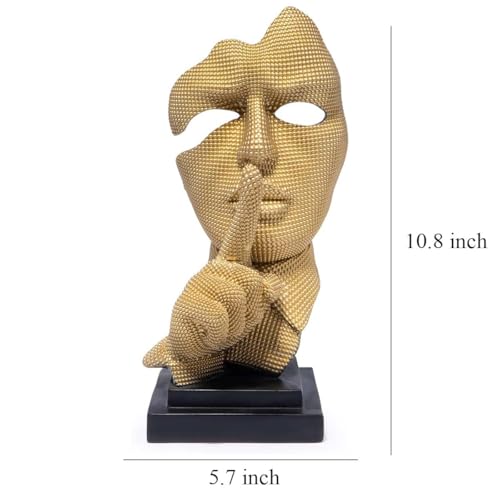 Hodao HodaoModern Golden Abstract Human Face Sculpture Creative Artistic Ornament with a Palm Covering the Face High-end Decorative Item for the Entrance Hall Office Housewarming Gift Modern (Beige) - color: Artistic Human Face B