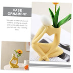 PRETYZOOM Minimalist Abstract Thinker Vase Ceramic Flower Pot for Home Decor Tabletop Decoration Modern Living Room and Office