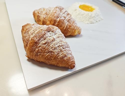 Multi-Purpose Pastry Marble Design Stone Tray Cutting Board Slab 16” x 12” with Non-Slip Feet,Stone Cheese Pastry Board, Serving Tray, Heat Resistant, Easy to Clean (G16, 16 * 12) - color: G16