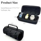 3 Slot Travel Watch Case Portable Storage Box for Men and Women Wristwatches & Smart Watches with 18CM Watches Cleaning Cloth（3 Slot） - size: 3 Slot