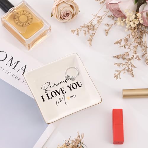 Mom Jewelry Dish Tray Ceramic Trinket Dish Mom And Daughter Mothers Rings Mother Birthday Gifts From Daughter Birthday Gifts For Mother In Law - style: Mom Style 1