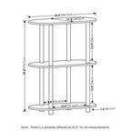 Furinno Turn-N-Tube No Tools 3-Tier Modern Oval Side Display Rack, Bauhaus Oak/Beige - color: Bauhaus Oak/Beige, size: 3-Tier Oval