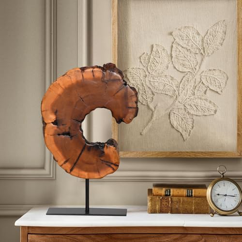 WELLAND Rustic Date Tree Sculpture, Wood Tabletop Sculpture Collectible Decoration for Home Office Decor - size: Small