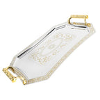 Cabilock Decorative Cake Tray 14.05X9.84 Inch Retro European Style Wedding Dessert Plate Elegant Storage Tray for Home Kitchen Serving