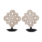 Openwork Carving Candle Sconces Set of 2 - Farmhouse Rustic Wall Decor, Wooden Sunflower Candle Holder, Decorative Hanging Art for Living Room, Bedroom, Porch, Entrance