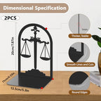 2pcs Balance Scale Book Ends Fair Black Metal Non-Slip Bookends Reading Decorative Large Book End Stoppers for Shelves Birthday Housewarming - style: Balance Scale