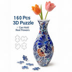3D Puzzle Vase Unique Flower Vase for Adults Made by 160 Curved Plastic Puzzle Pieces, Vases for Flower Home Creative Gift for Parents & Housewarming - color: Vivid Abstract Art