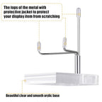 Kigley 8 Pcs Adjustable Metal Arm Display Stand Crystal Holder Easel Display with Acrylic Base Easel Rock Mineral Stand for Geodes Mineral Agate Collection (Silver,1.57 x 1.57 x 2.95 Inches) - color: Silver, size: 1.57 x 1.57 x 2.95 Inches