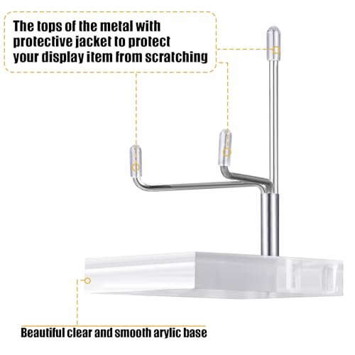 Kigley 8 Pcs Adjustable Metal Arm Display Stand Crystal Holder Easel Display with Acrylic Base Easel Rock Mineral Stand for Geodes Mineral Agate Collection (Silver,1.57 x 1.57 x 2.95 Inches) - color: Silver, size: 1.57 x 1.57 x 2.95 Inches