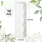 Didaey 10 Pack Composite Plastic Flower Vases Bulk White Small Boho Floral Vases for Dried Flower Bouquet Pampas Grass Centerpieces Fall Wedding Party Living Room Decor(Stylish) - style: Stylish