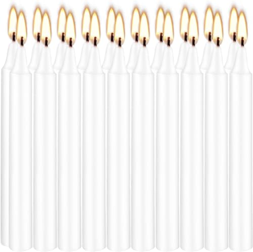 YOROXRG Set of 40 White Candles Mini Unscented Taper Candles for Christmas,Household, Wedding, Rituals, Prayer, Birthdays, Meditation, Altar,Party and Home Décor Candlesticks - 4 Inch Tall - color: White-4" 40