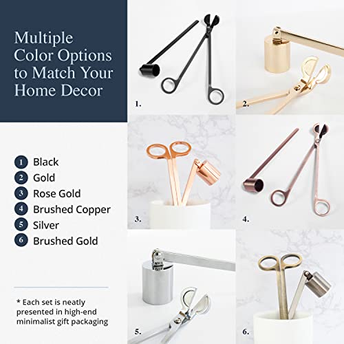 Airy Abode Candle Wick Trimmer and Candle Snuffer Accessory Set – Pick Your Color - color: Silver