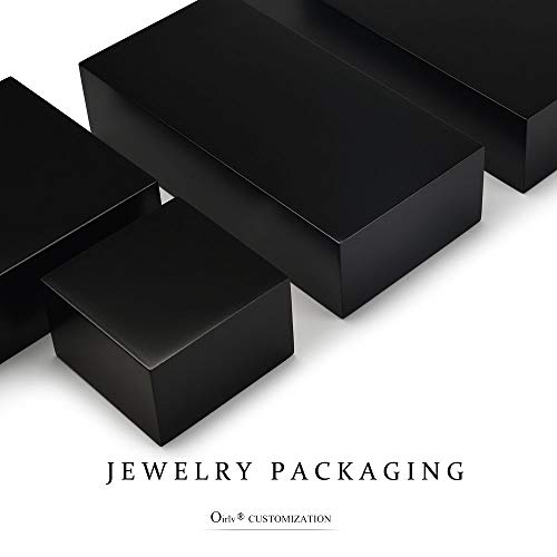 Oirlv Solid Wood Minimalism Style Jewelry Display Stand Showcase Jewelry Organizer Black Square Holder (SM05305) - color: SM05305