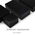 Oirlv Solid Wood Minimalism Style Jewelry Display Stand Showcase Jewelry Organizer Black Square Holder (SM05304) - color: SM05304