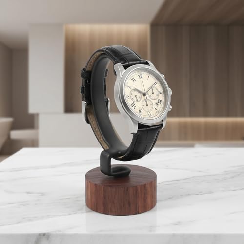 BESPORTBLE Watch Display Stand, Wrist Watch Display Holder Detachable Walnut Storage Rack for Men and Women, 4.09X1.87 inch