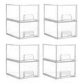 Vtopmart 8 Pack Small Clear Stackable Storage Drawers,Acrylic Bathroom Makeup Organizer,Plastic Storage Bins For Vanity, Undersink, Kitchen Cabinets, Pantry, Home Organization - style: 8pack-Clear