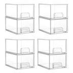Vtopmart 8 Pack Small Clear Stackable Storage Drawers,Acrylic Bathroom Makeup Organizer,Plastic Storage Bins For Vanity, Undersink, Kitchen Cabinets, Pantry, Home Organization - style: 8pack-Clear