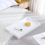 Acrylic Tray with Embedded Handle, 10x15 Inch, White - color: White, size: 15" x 10" x 2"
