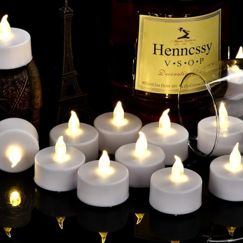 Hanzim Tea Light Candles with Remote Control,Flickering Flameless LED Candle,Long Lasting 400+Hours,Battery Operated with Timer for Home Decoration Seasonal &Festival Celebration WarmWhite (24pcs) - color: Remote-warm white, size: 24pack