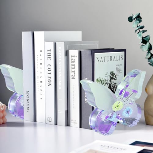 Large Butterfly Bookends Resin Mold 3D Butterfly Animal Silicone Mold Book Organize Mould Art Decor Home Ornament Epoxy Resin Casting Mold for Desktop Organizer DIY