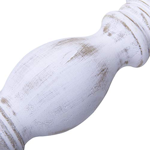 NIKKY HOME Rustic Pillar Candle Holder Set of 3 - Farmhouse Wood Candlestick Stand for Mantle, Fireplace, Dining Table Centerpieces, Distressed White - color: Distressed White