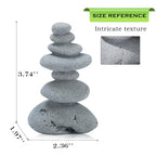 Mini Stacking Rock Stone Decor Stacked Stone Sculptures Zen Cairn Statue Realistic Ornament for Garden, Fish Tank Home Office