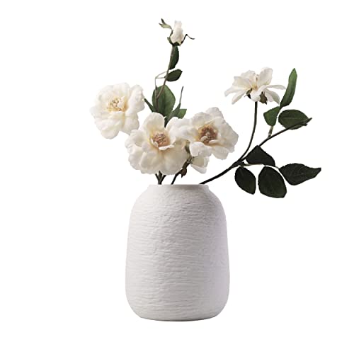 White Vases, Minimalist vase,Ceramic Vase,Modern Flower vase, Home Decor vases, Fits Everywhere, Best Decoration for Christmas, Mother's Day and Other Festivals, 5.9 Inch.(ZJ White) - color: Zj White