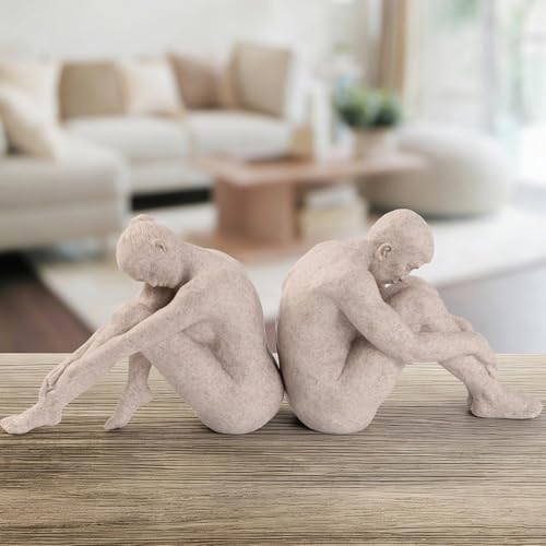Thinker Statues Decor -Figure Sculpture Book Shelf Decor-Abstract Statue Ornament Office Decor Modern Home Decor -Decorations for Living Room Figurines Decor 2 Piece.