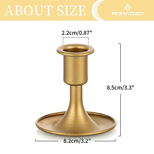 Candlestick Holders Taper Candle Holders, Romadedi Gold Candle Stick Candle Holder for Table Centerpiece, Wedding Reception, Festive Christmas Mantel Decoration or Home Decor, Set of 18 - color: Gold, size: 18 pcs