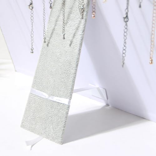 20 Slots Big Necklace Display Board for Selling, Velvet Necklace Jewelry Organizer Stand for Shop Store, Necklace Hanger Holder Rack for Show (1pc Grey) - color: Grey, size: 1PC