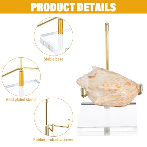 MAQUITA 6 Pcs Acrylic Easel Display Stand, Crystal Acrylic Easel Geode Stand with Adjustable Metal Arms, Rock Display Crystal for Gemstones Fossils Minerals (2.4 × 2.4 × 3.82 Inch)