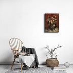 Wieco Art Vase with Chinese Asters and Gladioli by Van Gogh Famous Oil Paintings Reproduction Modern Abstract HD Canvas Prints Wall Art Flowers Artwork Pictures for Bedroom Kitchen Home Decorations - size: 16"L x 12"W
