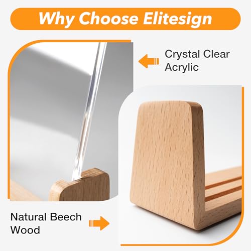 Acrylic Sign Holder 8.5 x 11 with Wood Base 3 Pack, Anti-Slip Silicone Bottom Menu Stand for Table, Clear Double Sided T-Shape & Slanted L-Shape Flyer Display for Office, Restaurant, Wedding - color: 3pk