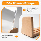 U-Shaped Acrylic Sign Holder 8.5 x 11 with Wood Base, Clear Double-Sided Flyer Stands for Display Menu, Flyer, Poster, Certificate, Photo, Restaurant, Office, and Home (1pk) - color: 1pk