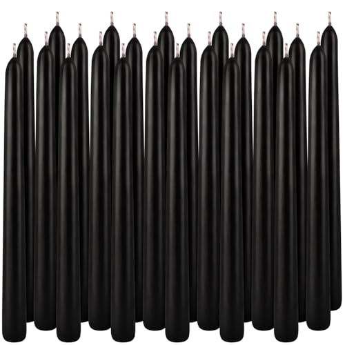 24 Pcs 10 Inch Vampire Blood Taper Candles Vampire Blood Candle, Ritual Spell Unscented Candle Halloween Spooky Decor for Haunted House, Gothic Theme Party. - color: 24Pack-Black Bleeding-10inch