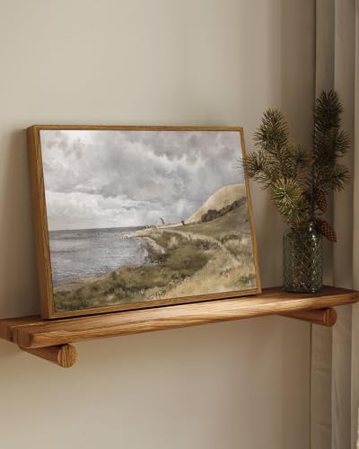 InSimSea Framed Canvas Wall Art Vintage Decor, Coastal Wall Art Danish Coast Nature Scenic Art for Bedroom, Wall Paintings, Farmhouse Office Bathroom Wall Decorations, 12"x16" - color: Danish Coastal, size: 16"L x 12"W