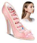 Jewelry Display Stand, Earring Necklace Ring Holder, Model Dress High heeled Shoes Earring Necklace Ring Jewelry Holder Stand Display (Pink) - color: Pink
