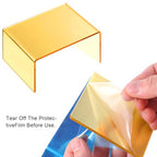 Chuangdi 2 Sets Acrylic Display Risers, Product Stand, Jewelry Display Riser Shelf Showcase Fixtures for Dessert Cupcake Candy Figure Treat Action Showcase(Gold,Small Set) - color: Gold, size: Small Set