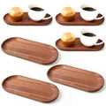 6 Pack Solid Wood Serving Platters and Trays of Natural Wood with Edge,Rectangular Avoid Sliding and Spilling Food (Walnut Trays x 6Pack) - color: Walnut Trays X 6pack