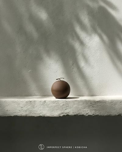 LAWA Imperfect Sphere Candle - Beautiful Handmade Pillar Scented Soy Wax Elegant Aesthetic Candle Housewarming Gift Home Room Shelf Decor Idea (Kobicha, Large) - color: Kobicha