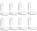 Clear Bookends for Heavy Books,8pcs Acrylic Book Shelf Organizer for Desk,Plastic Heavy Duty Book Holders Standand Invisible Bookshelf Dividers Decorative,Suitable for Office Home Weighted Bookends