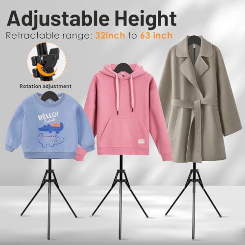 2 Pack Shirt Display Stand, 32-63 Inch Height Adjustable Mannequin Torso for Vendors, T Shirt Clothing Display Stand Rack, Foldable Steamer Stand for Clothes Garment Retail - size: 2 PACK