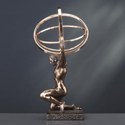 Veronese Design 9 Inch Atlas Carrying Celestial Sphere Statue Cold Cast Resin Antique Bronze Finish