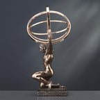 Veronese Design 9 Inch Atlas Carrying Celestial Sphere Statue Cold Cast Resin Antique Bronze Finish