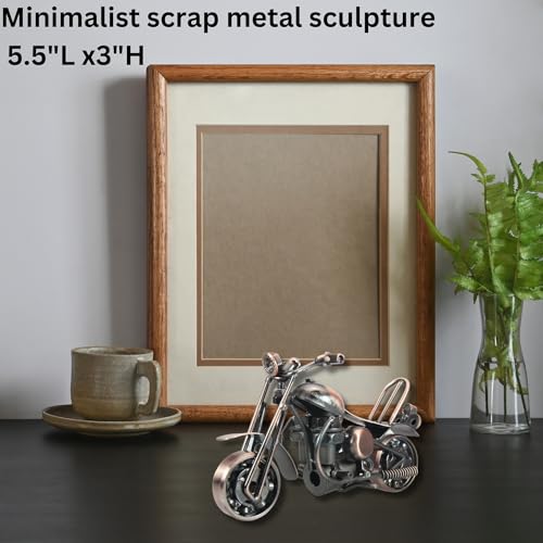 Trebisky Metal Motorcycle Decor Figurine Iron Motorcycle Sculpture Desk Decor Art Gift Vintage Home Office Decor Birthday for Men Friend Dad Son Him (Chopper) - color: Copper Chopper