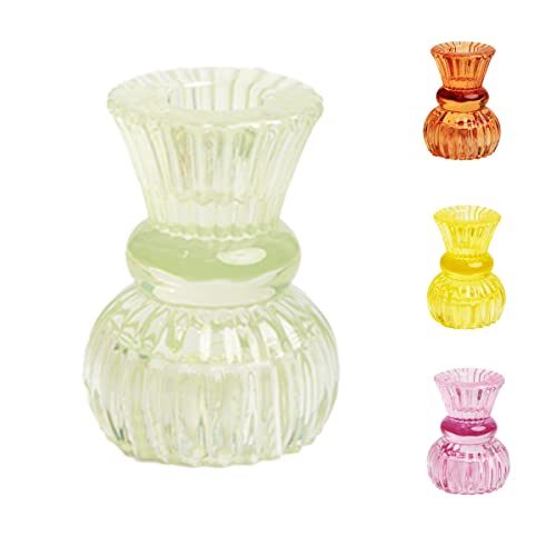 Talking Tables Small Light Green Glass Candle Holder for Candlesticks or Tea Lights | Decorative Easter Table Decorations, One Size, (Boho-GRN-SMLCNDLHOLD) - color: Light Green, size: Small