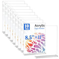 10 Pack Acrylic Sign Stand 8.5 X 11, Vertical T-Shape Clear Plastic Display, Double-Sided Clear Table Top Sign Holder, Suitable for Office, Store